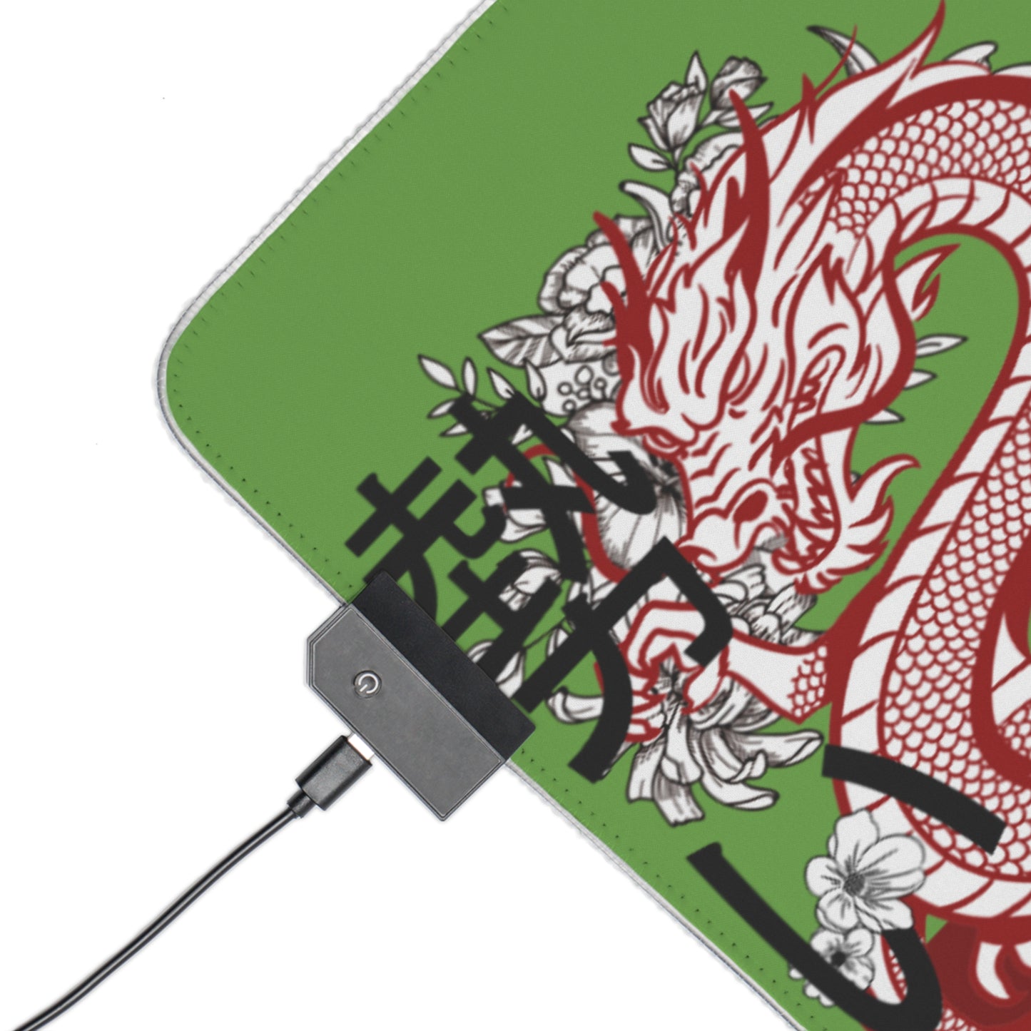 LED Gaming Mouse Pad: Dragons Green