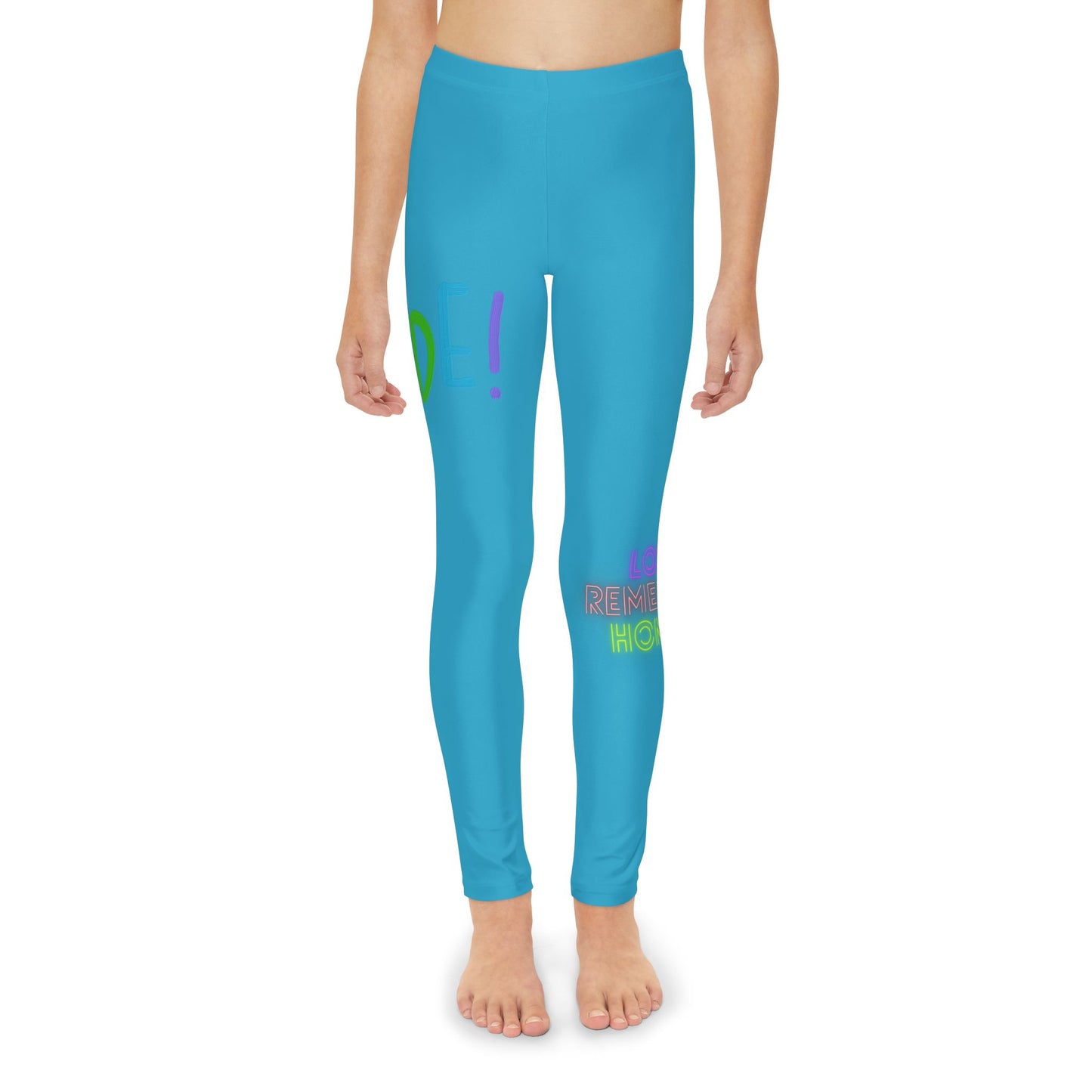 Youth Full-Length Leggings: LGBTQ Pride Turquoise