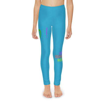 Youth Full-Length Leggings: LGBTQ Pride Turquoise