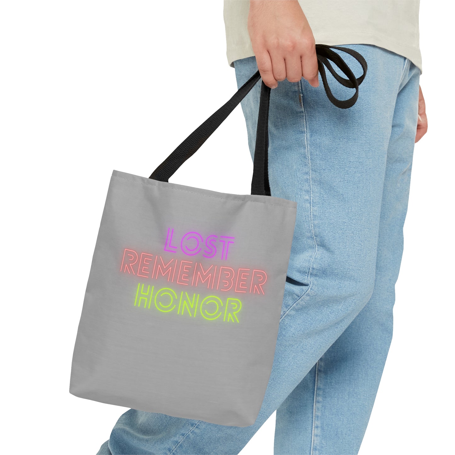 Tote Bag: Lost Remember Honor Lite Grey