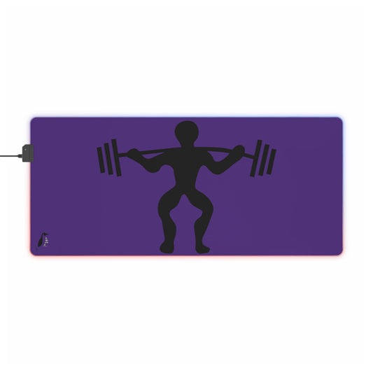 LED Gaming Mouse Pad: Weightlifting Purple