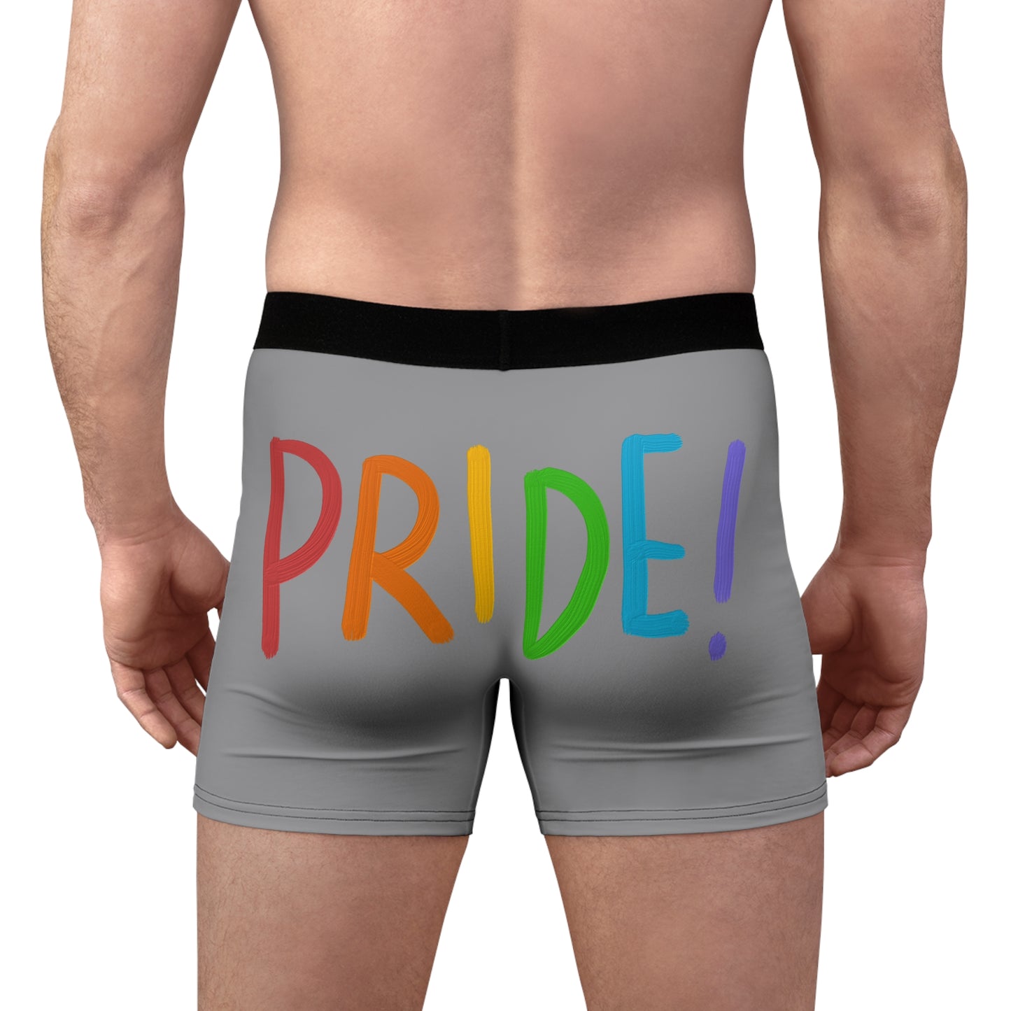 Men's Boxer Briefs: LGBTQ Pride Grey