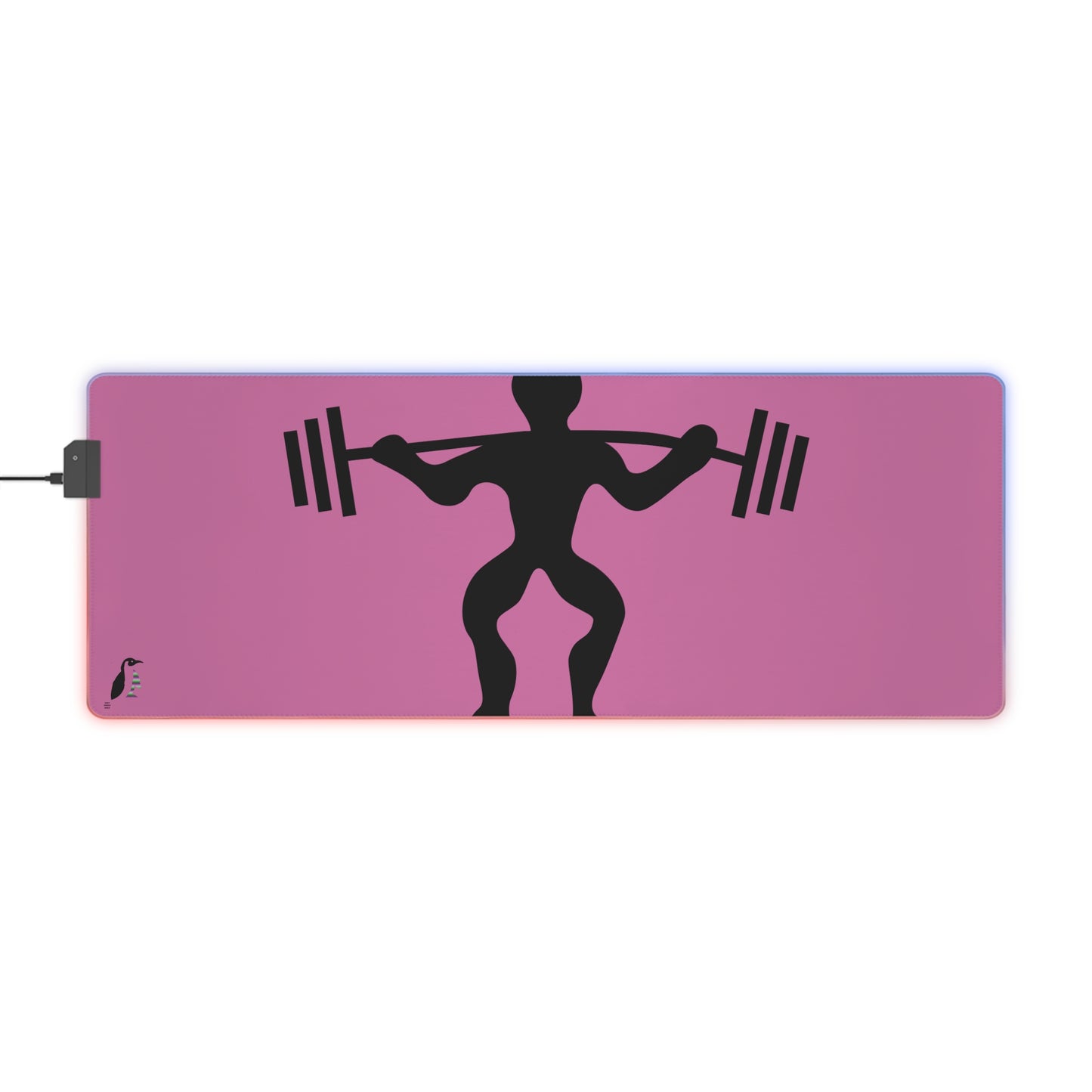 LED Gaming Mouse Pad: Weightlifting Lite Pink