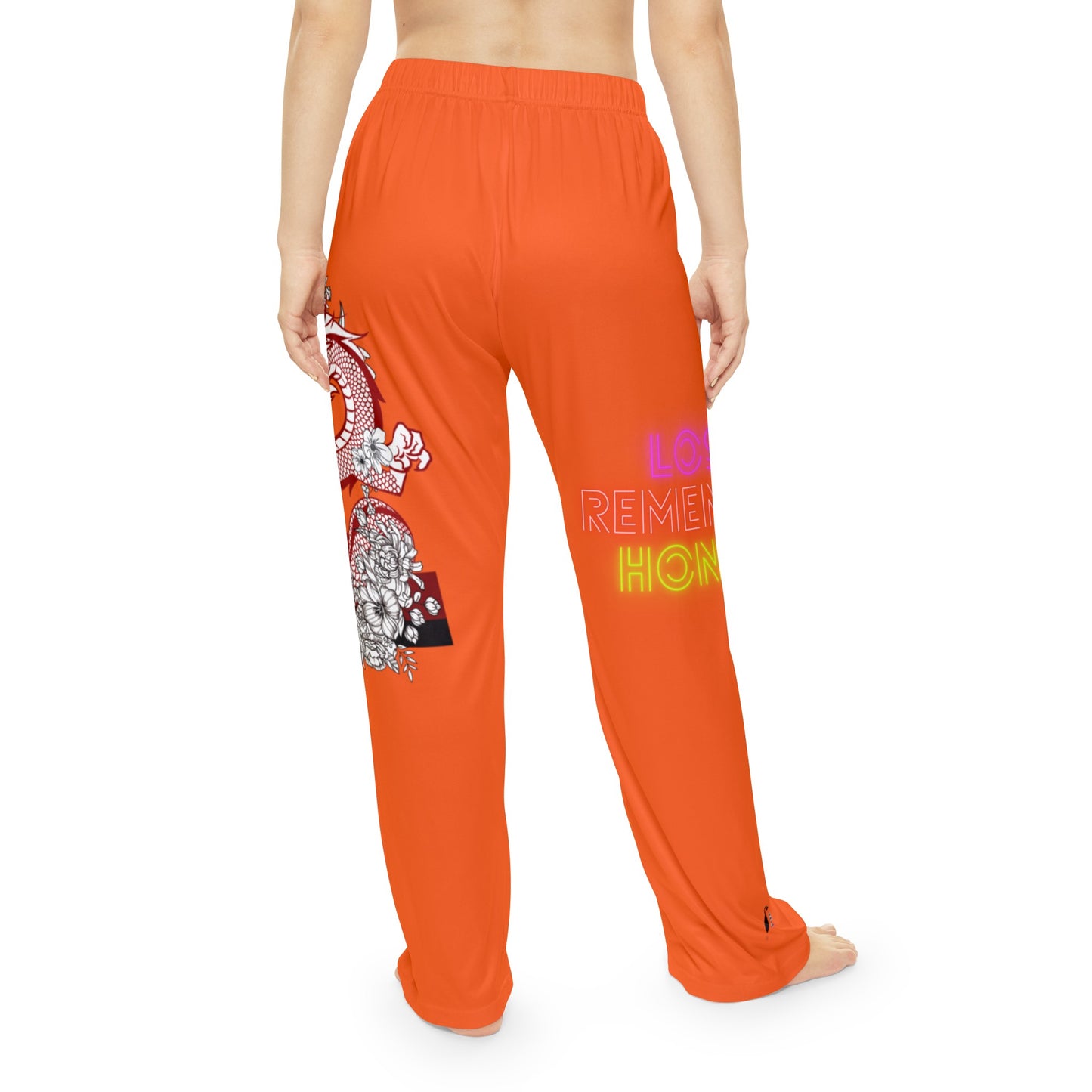 Women's Pajama Pants: Dragons Orange