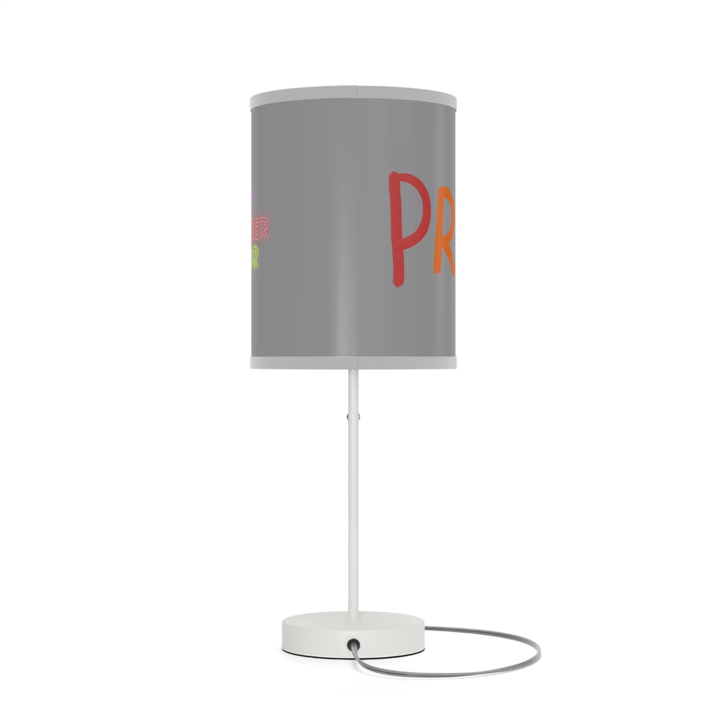 Lamp on a Stand, US|CA plug: LGBTQ Pride Grey