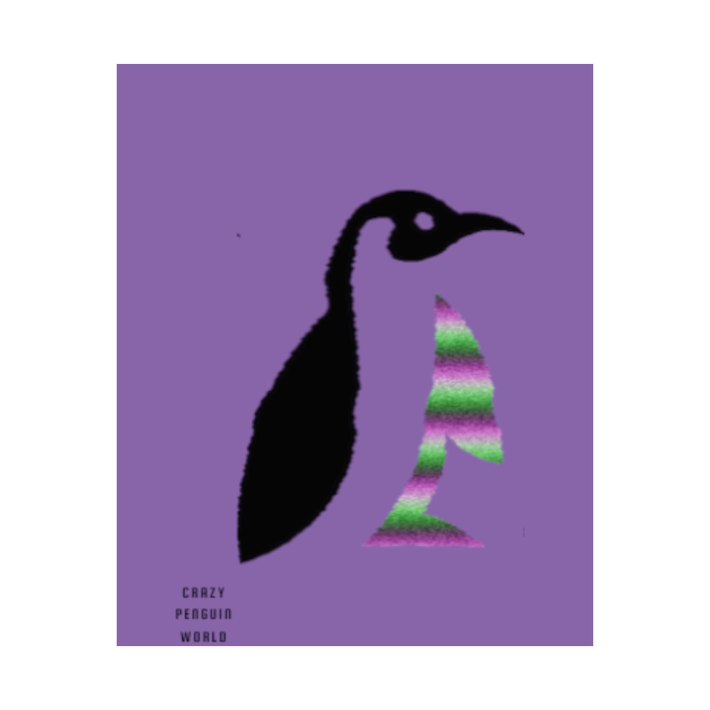 Premium Matte Vertical Posters: Crazy Penguin World Logo Lite Purple
