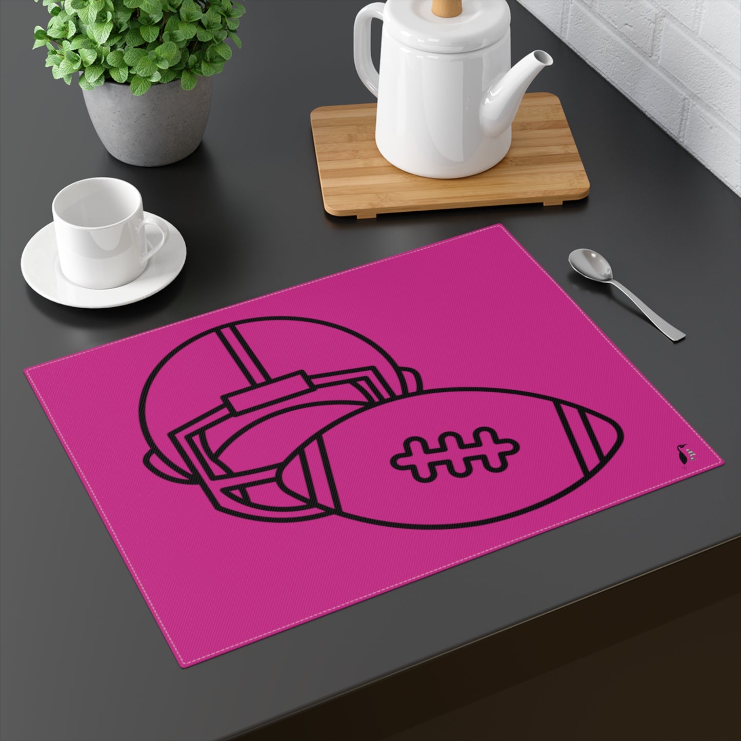 Placemat, 1pc: Football Pink