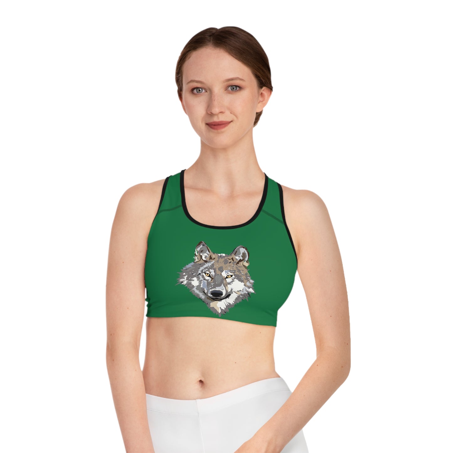 Sports Bra: Wolves Dark Green