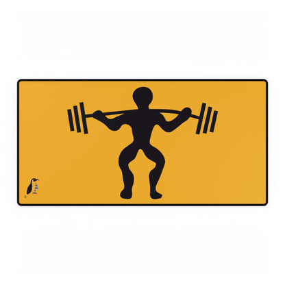 Desk Mats: Weightlifting Yellow