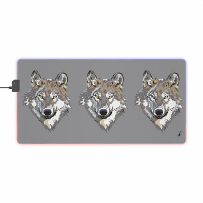 LED Gaming Mouse Pad: Wolves Grey