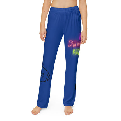 Kids Pajama Pants: Football Dark Blue