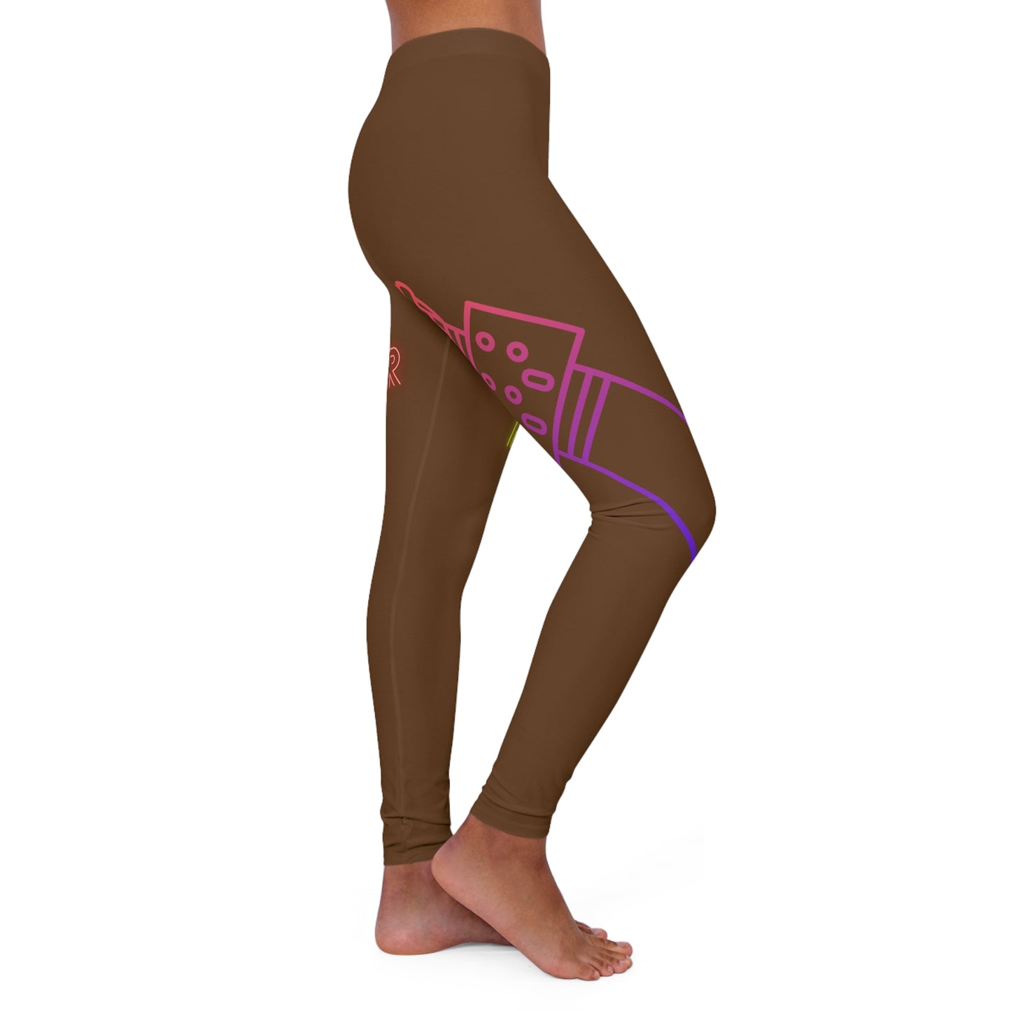 Women's Spandex Leggings: Music Brown