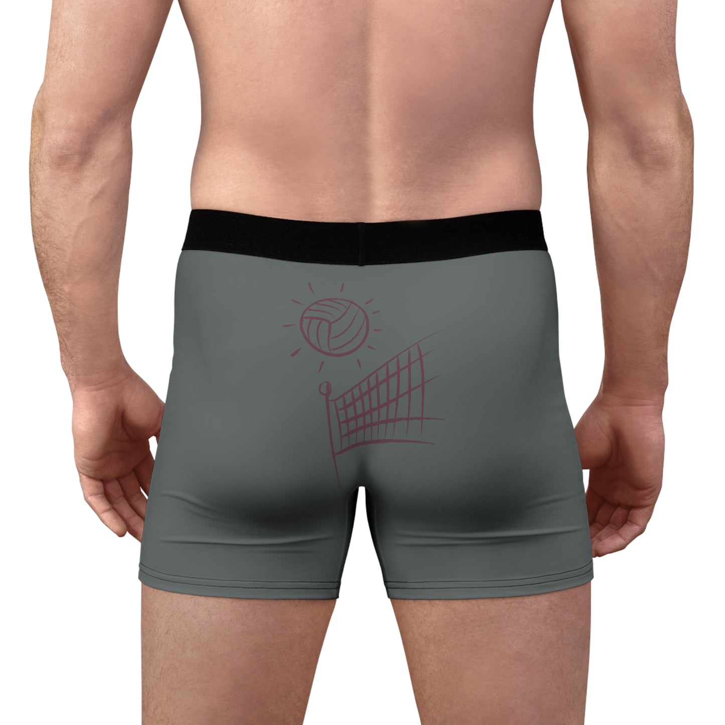 Men's Boxer Briefs: Volleyball Dark Grey