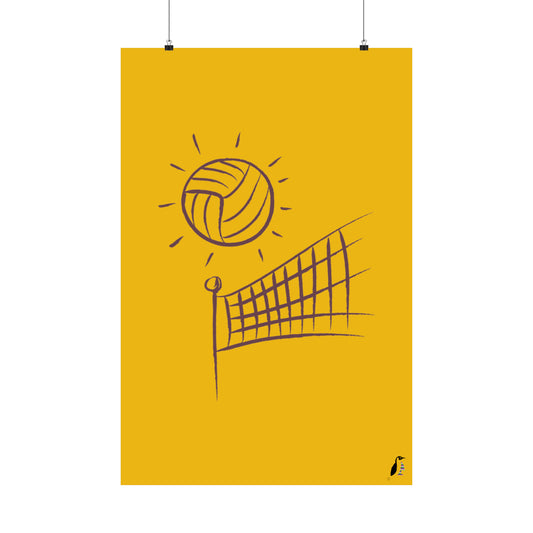 Premium Matte Vertical Posters: Volleyball Yellow