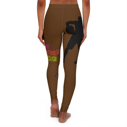 Women's Spandex Leggings: Basketball Brown