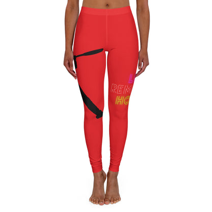 Women's Spandex Leggings: Baseball Red