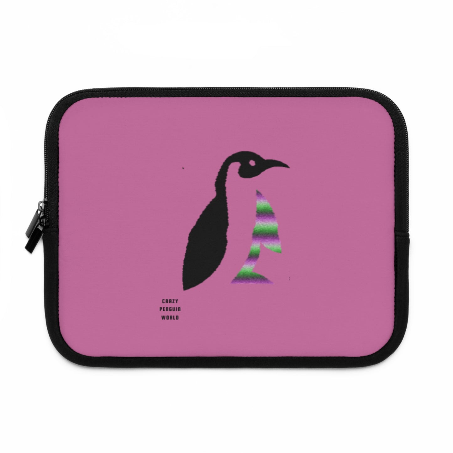 Laptop Sleeve: Crazy Penguin World Logo Lite Pink