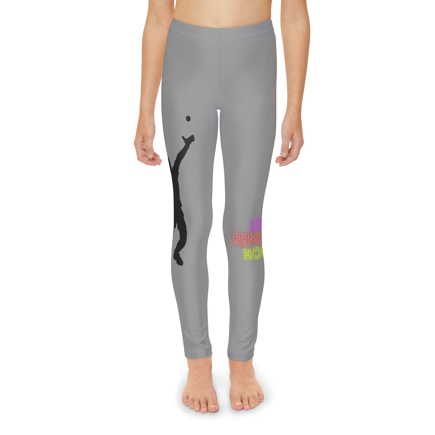 Youth Full-Length Leggings: Tennis Grey