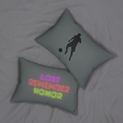 Spun Polyester Lumbar Pillow: Soccer Dark Grey