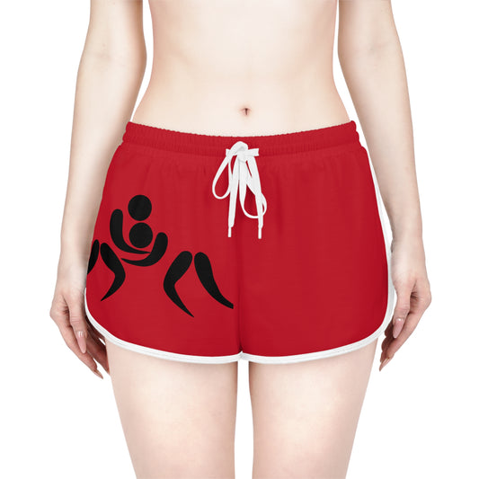 Women's Relaxed Shorts: Wrestling Dark Red