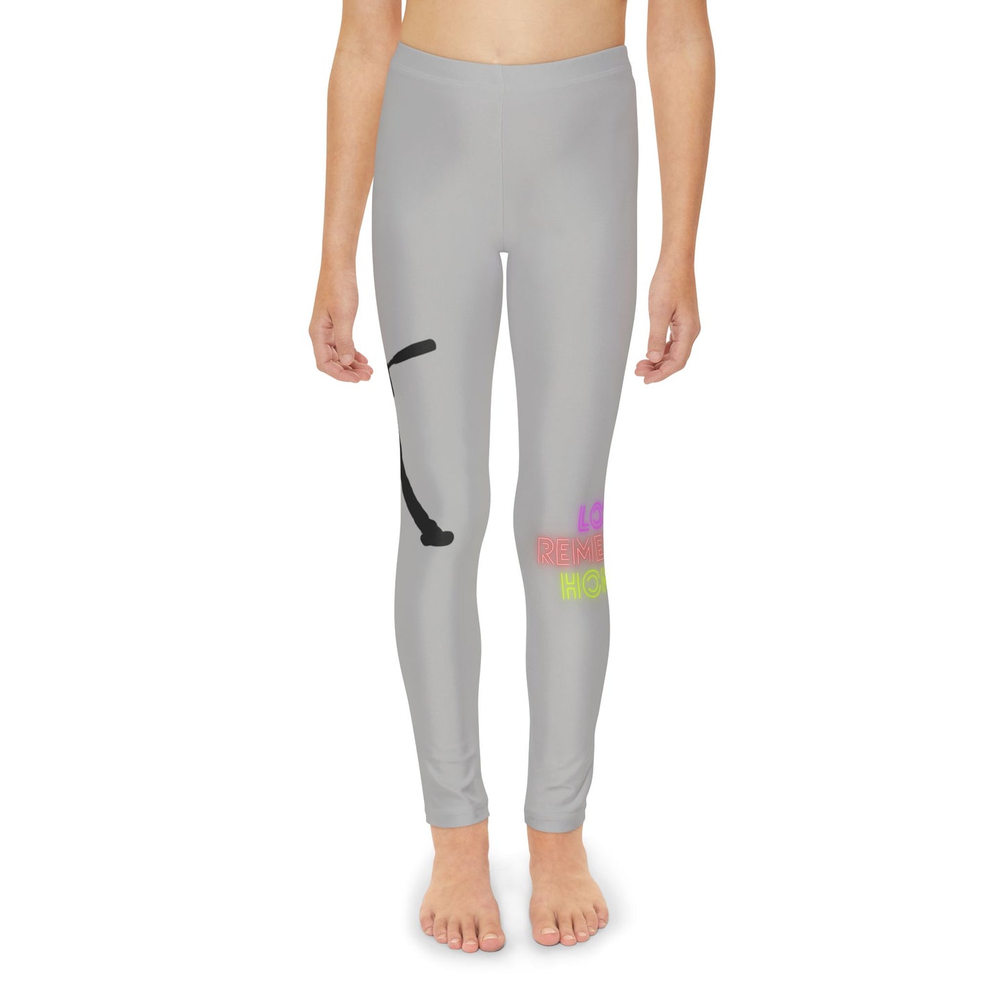 Youth Full-Length Leggings: Baseball Lite Grey