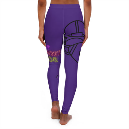 Women's Spandex Leggings: Football Purple