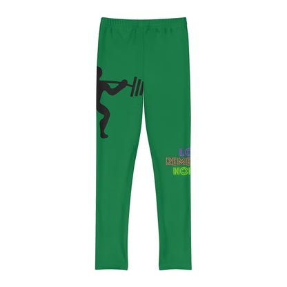 Youth Full-Length Leggings: Weightlifting Dark Green