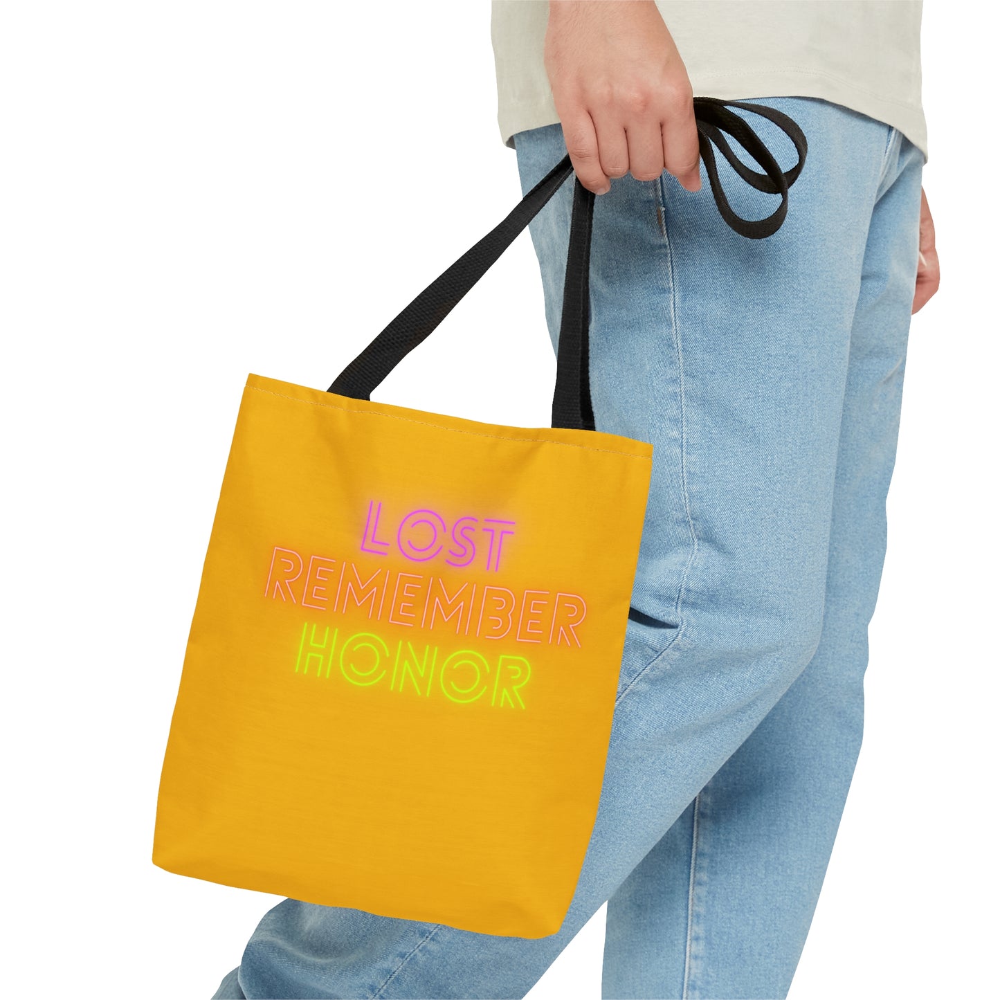 Tote Bag: Lost Remember Honor Yellow