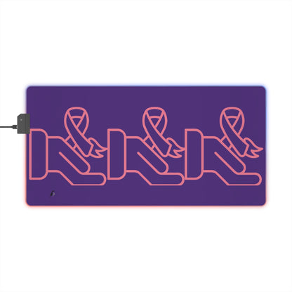 LED Gaming Mouse Pad: Fight Cancer Purple