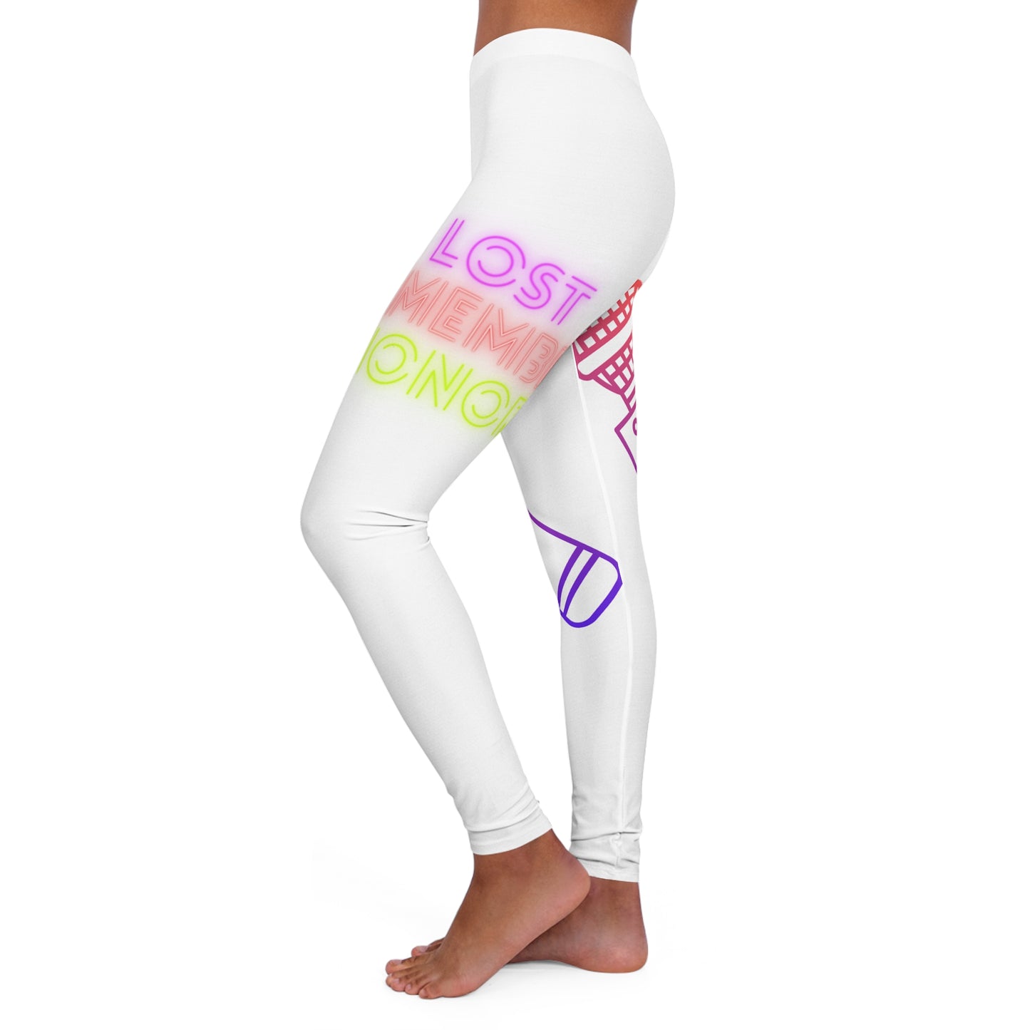 Women's Spandex Leggings: Music White