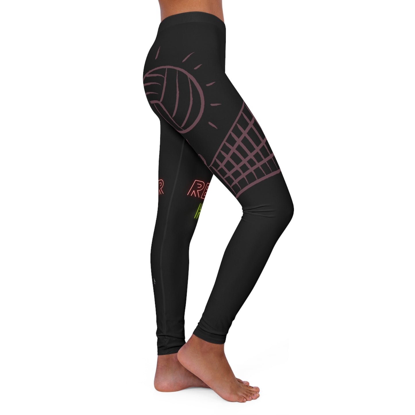 Women's Spandex Leggings: Volleyball Black