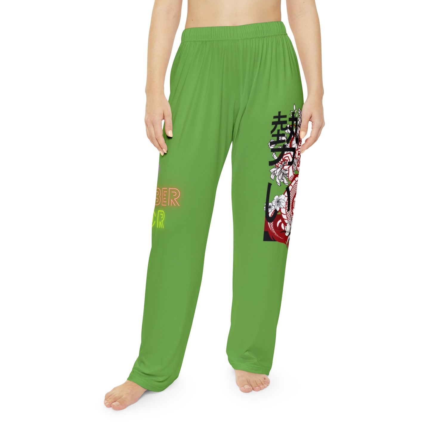 Women's Pajama Pants: Dragons Green