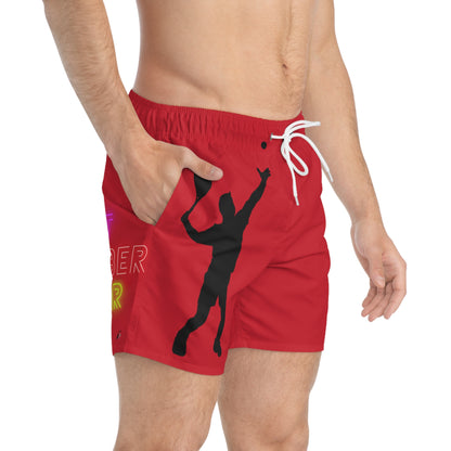 Swim Trunks: Tennis Dark Red