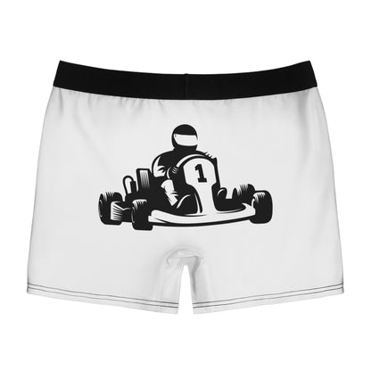 Men's Boxer Briefs: Racing: White