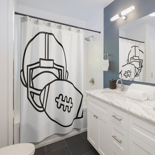Shower Curtains: #1 Football White