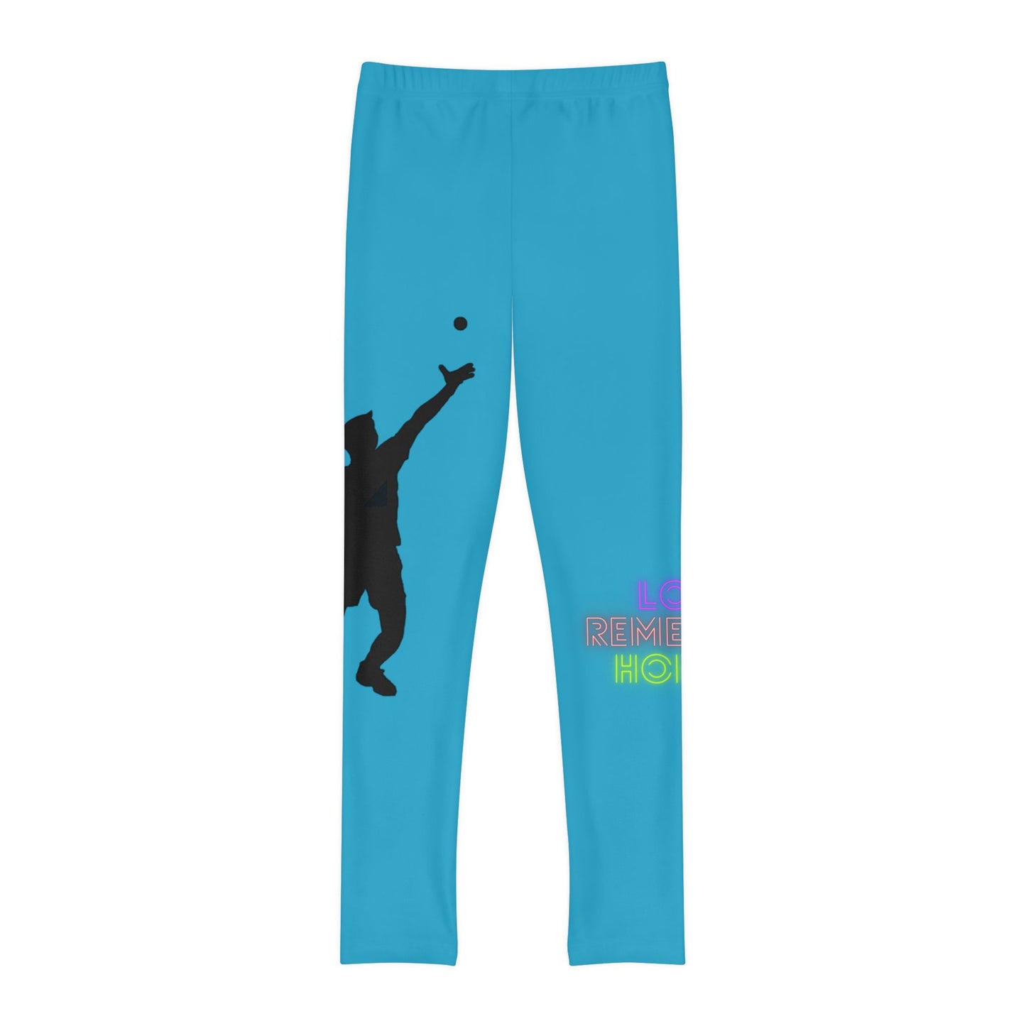 Youth Full-Length Leggings: Tennis Turquoise