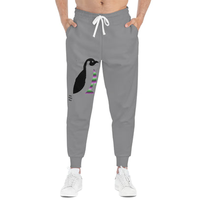 Athletic Joggers: Crazy Penguin World Logo Grey