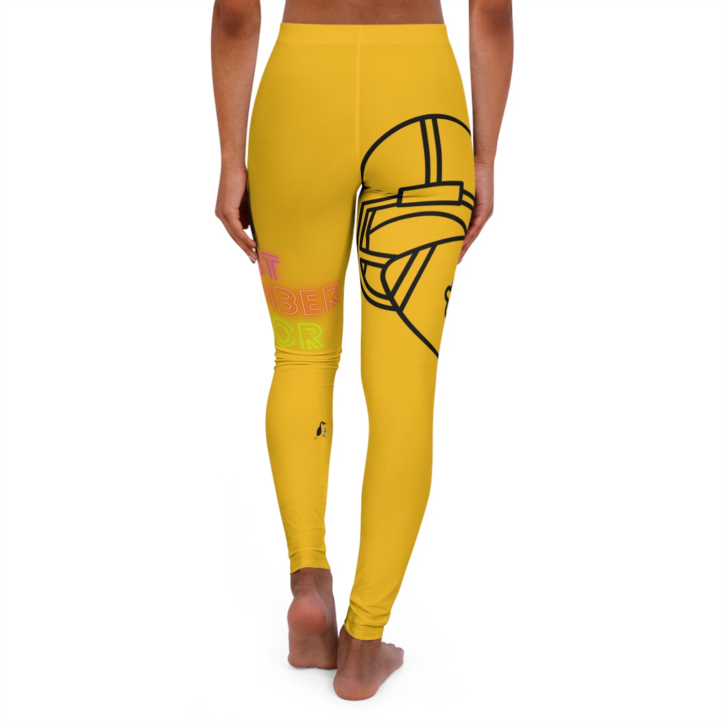 Women's Spandex Leggings: Football Yellow