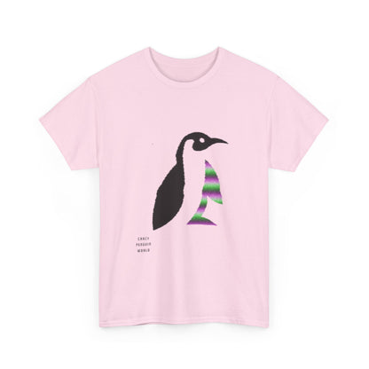 Heavy Cotton Tee: Crazy Penguin World Logo #3