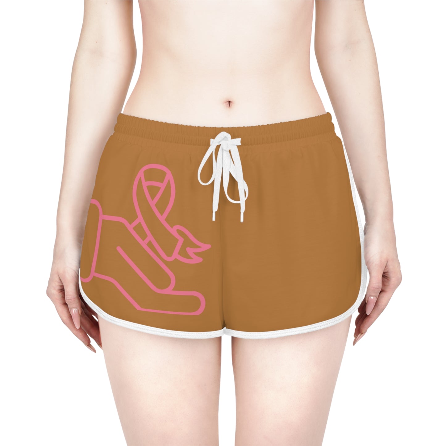 Women's Relaxed Shorts: Fight Cancer Lite Brown