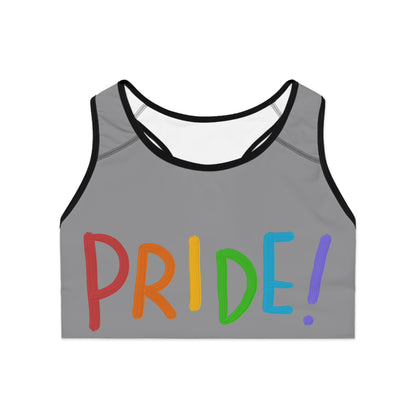 Sports Bra: LGBTQ Pride Grey