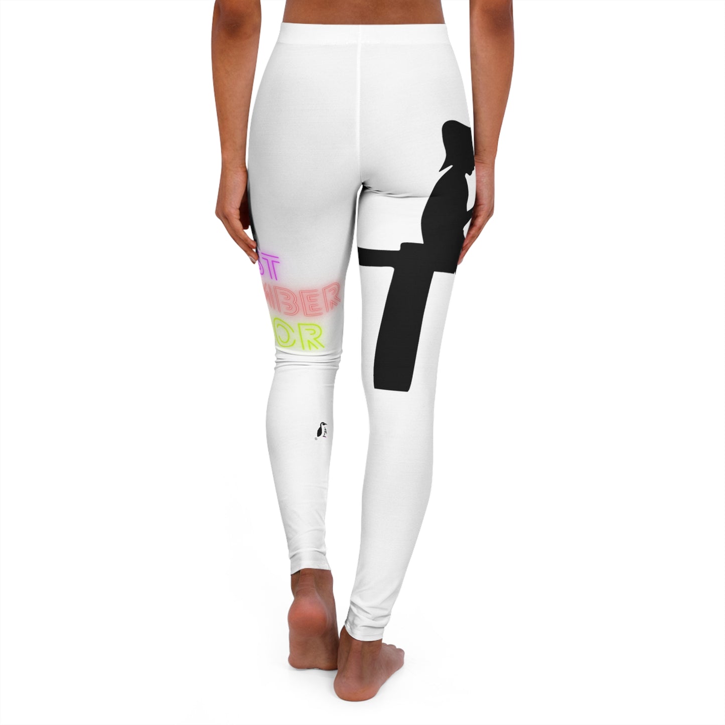 Women's Spandex Leggings: Fishing White