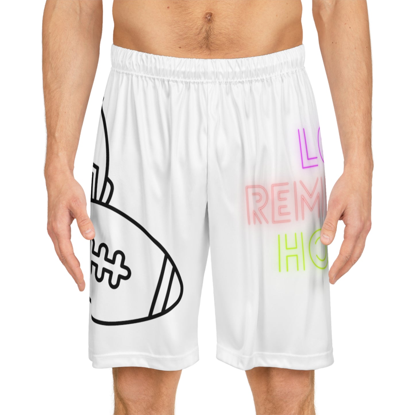 Basketball Shorts: Football White