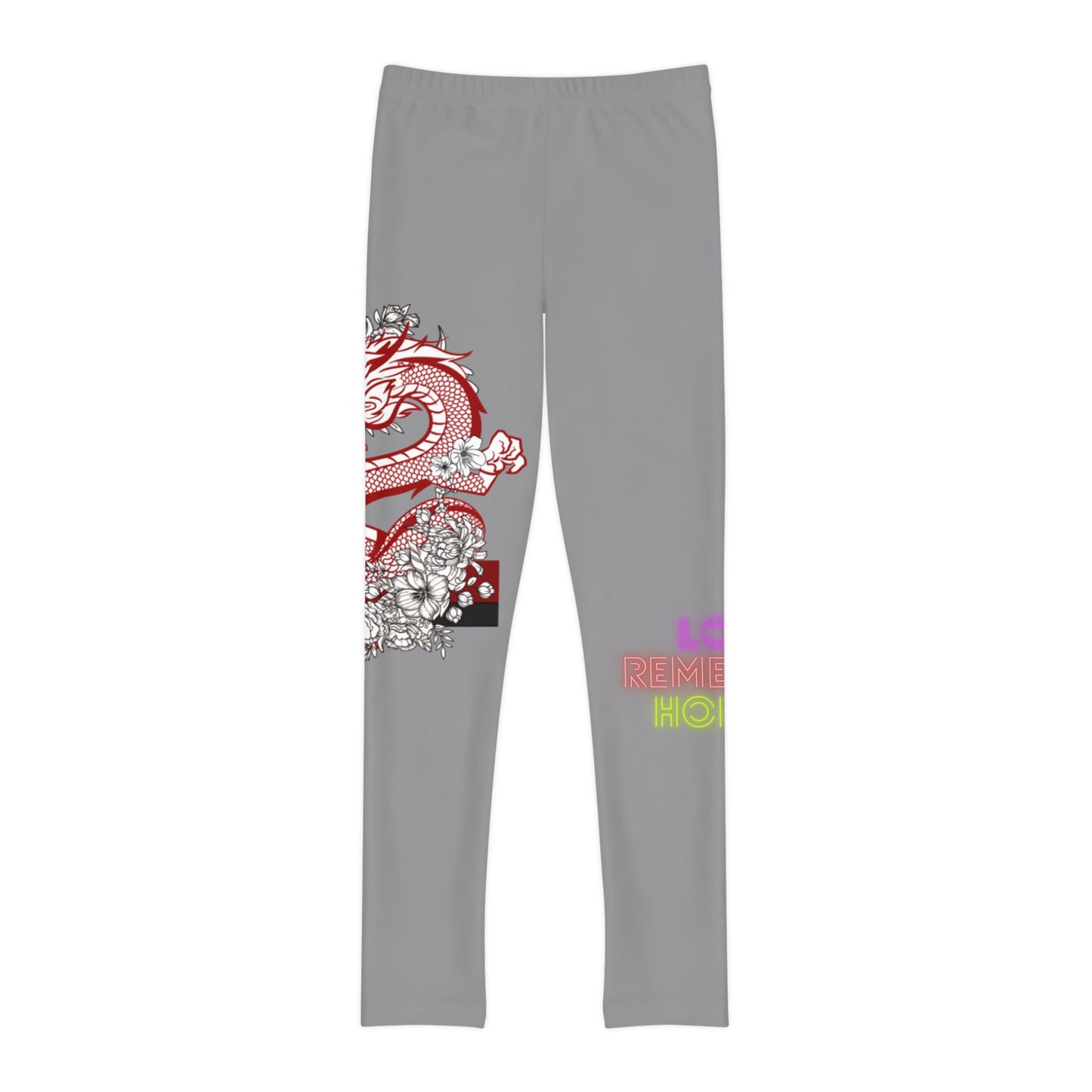 Youth Full-Length Leggings: Dragons Grey