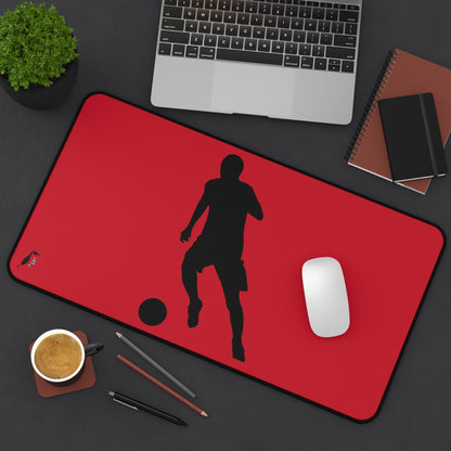 Desk Mat: Soccer Dark Red