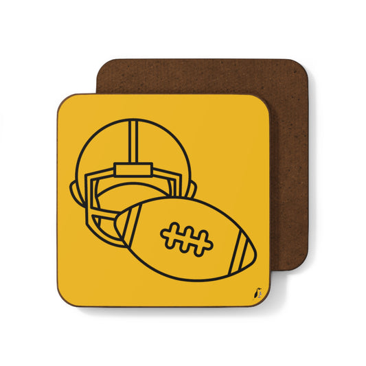 Hardboard Back Coaster: Football Yellow