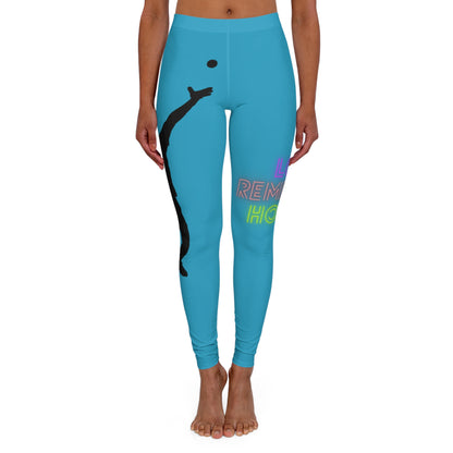 Women's Spandex Leggings: Tennis Turquoise