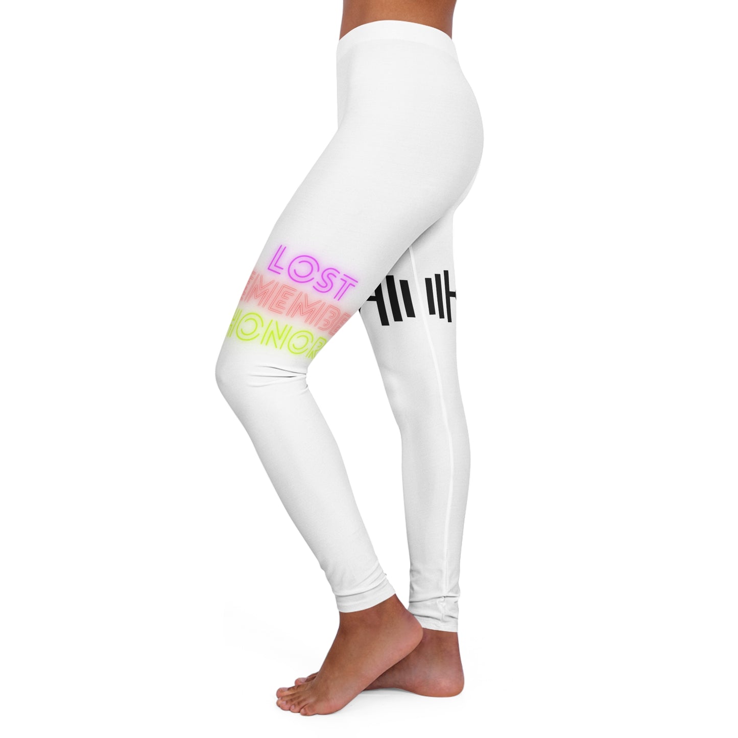 Women's Spandex Leggings: Weightlifting White