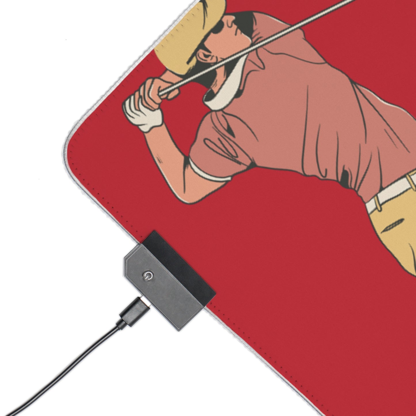 LED Gaming Mouse Pad: Golf Dark Red