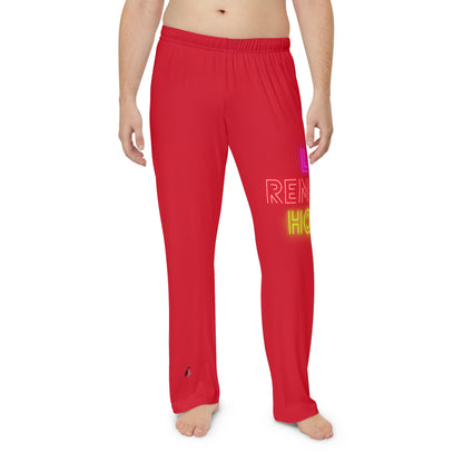 Men's Pajama Pants: Lost Remember Honor Dark Red